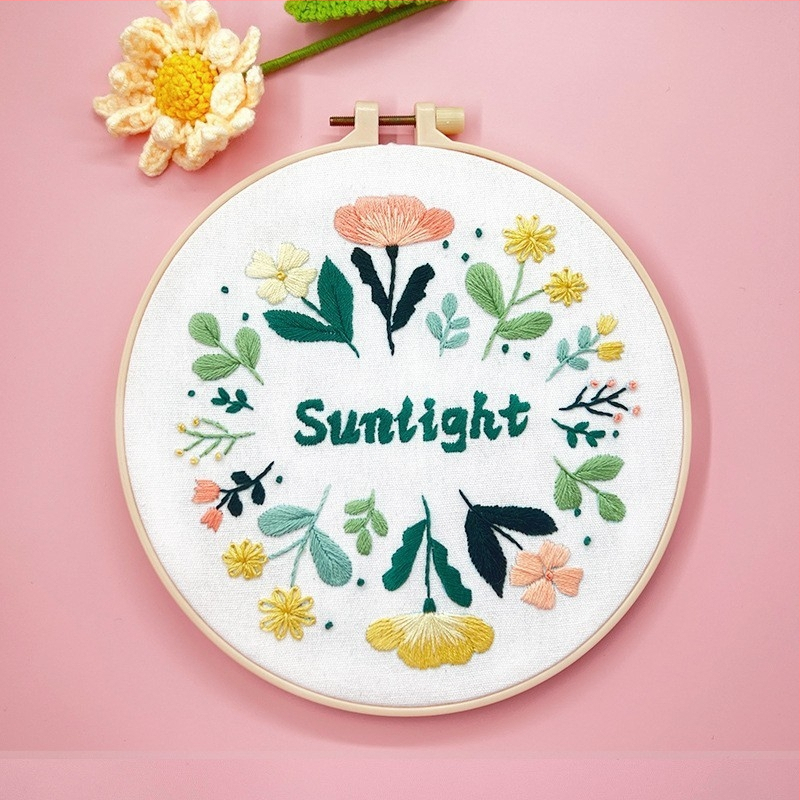 Krusta šūšanas komplekts: karājošs gleznojums ar tauriņiem, ziediem un zāli, dzīvojamajai istabai, mūsdienīgs minimālisma stils