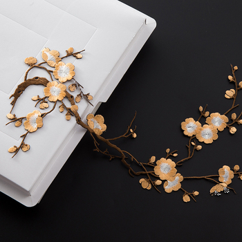 Κεντημένο ύφασμα με σχέδιο ανθού δαμασκηνιάς για οικιακή διακόσμηση και επισκευές – Υλικό: Rayon