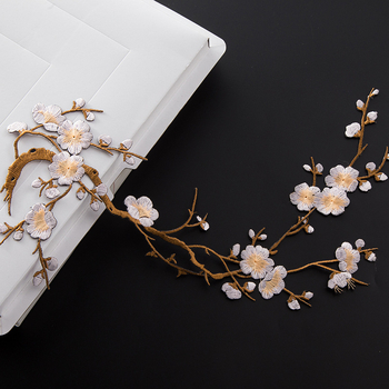 Κεντημένο ύφασμα με σχέδιο ανθού δαμασκηνιάς για οικιακή διακόσμηση και επισκευές – Υλικό: Rayon