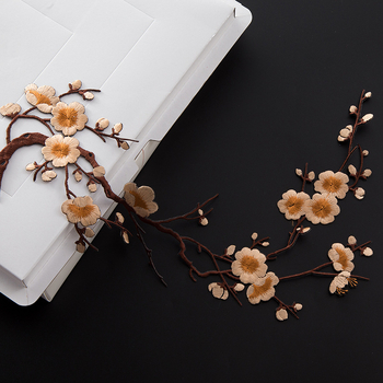 Κεντημένο ύφασμα με σχέδιο ανθού δαμασκηνιάς για οικιακή διακόσμηση και επισκευές – Υλικό: Rayon