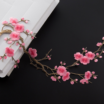 Κεντημένο ύφασμα με σχέδιο ανθού δαμασκηνιάς για οικιακή διακόσμηση και επισκευές – Υλικό: Rayon