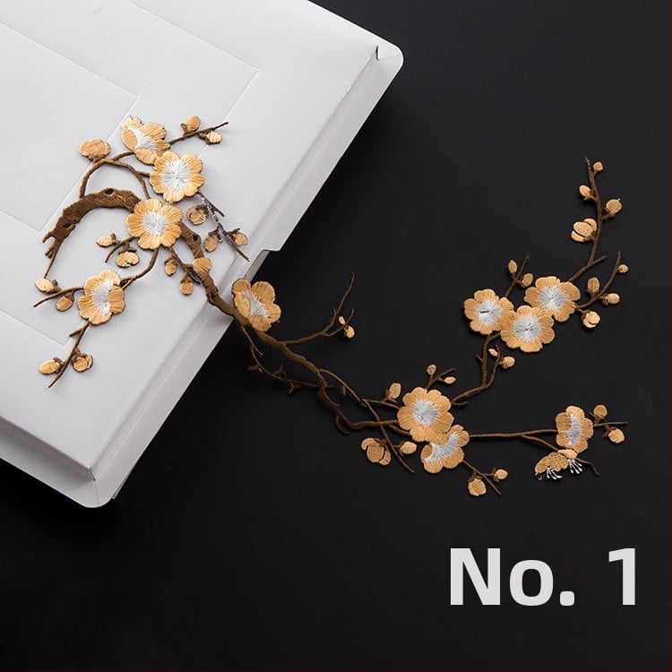 Κεντημένο ύφασμα με σχέδιο ανθού δαμασκηνιάς για οικιακή διακόσμηση και επισκευές – Υλικό: Rayon