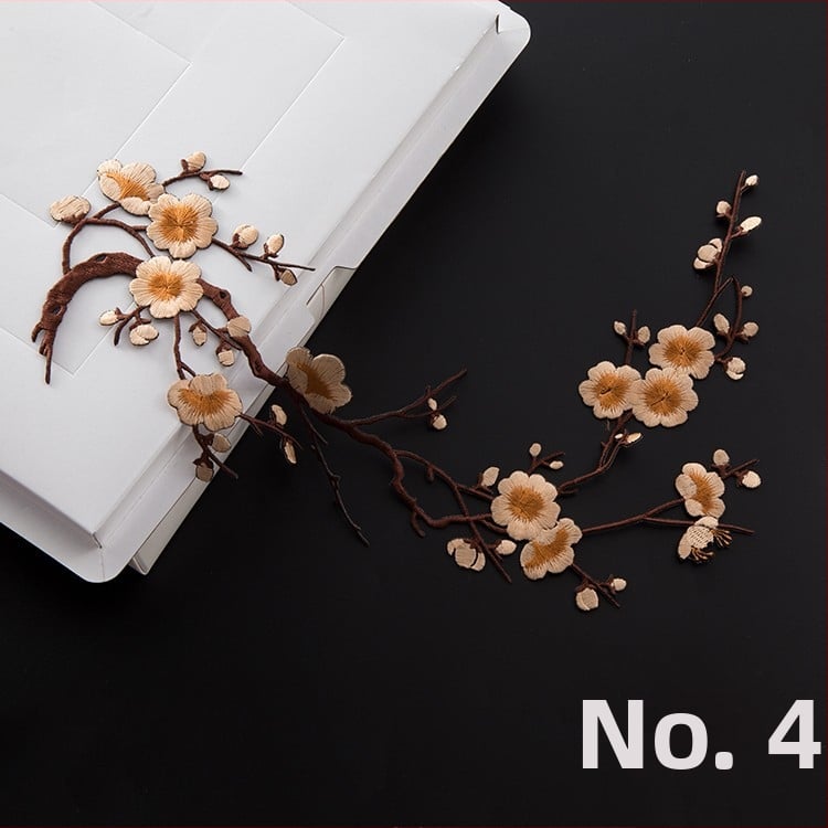 Κεντημένο ύφασμα με σχέδιο ανθού δαμασκηνιάς για οικιακή διακόσμηση και επισκευές – Υλικό: Rayon