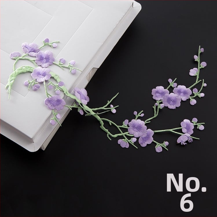 Κεντημένο ύφασμα με σχέδιο ανθού δαμασκηνιάς για οικιακή διακόσμηση και επισκευές – Υλικό: Rayon