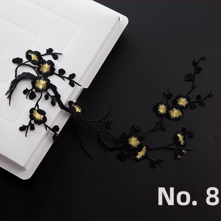 Κεντημένο ύφασμα με σχέδιο ανθού δαμασκηνιάς για οικιακή διακόσμηση και επισκευές – Υλικό: Rayon