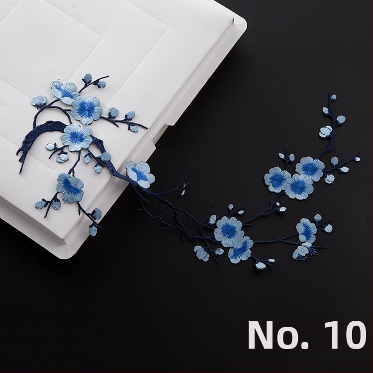 Κεντημένο ύφασμα με σχέδιο ανθού δαμασκηνιάς για οικιακή διακόσμηση και επισκευές – Υλικό: Rayon