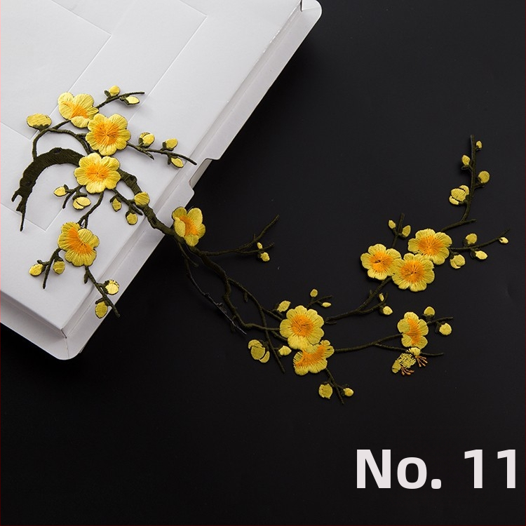 Κεντημένο ύφασμα με σχέδιο ανθού δαμασκηνιάς για οικιακή διακόσμηση και επισκευές – Υλικό: Rayon