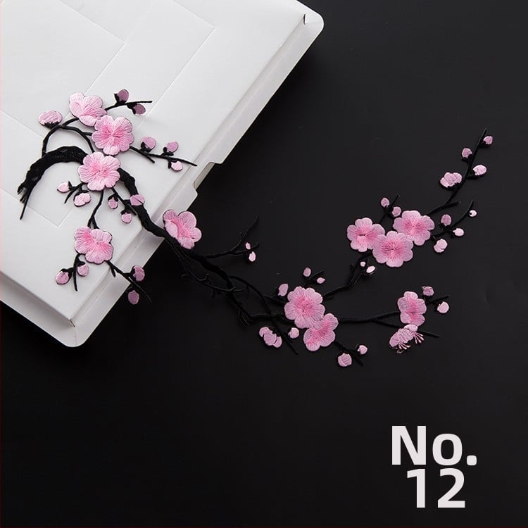 Κεντημένο ύφασμα με σχέδιο ανθού δαμασκηνιάς για οικιακή διακόσμηση και επισκευές – Υλικό: Rayon