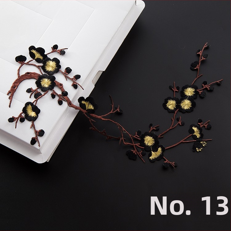 Κεντημένο ύφασμα με σχέδιο ανθού δαμασκηνιάς για οικιακή διακόσμηση και επισκευές – Υλικό: Rayon