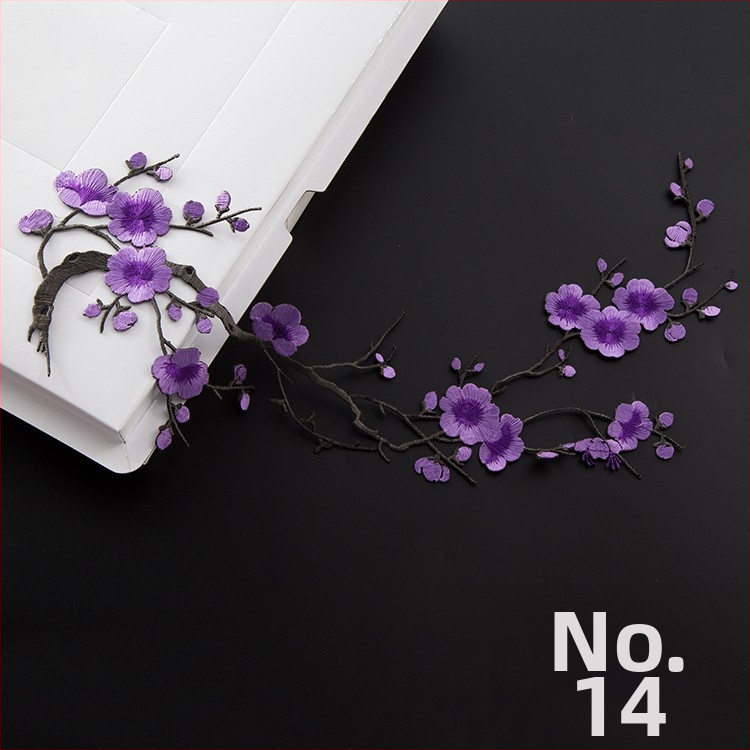 Κεντημένο ύφασμα με σχέδιο ανθού δαμασκηνιάς για οικιακή διακόσμηση και επισκευές – Υλικό: Rayon