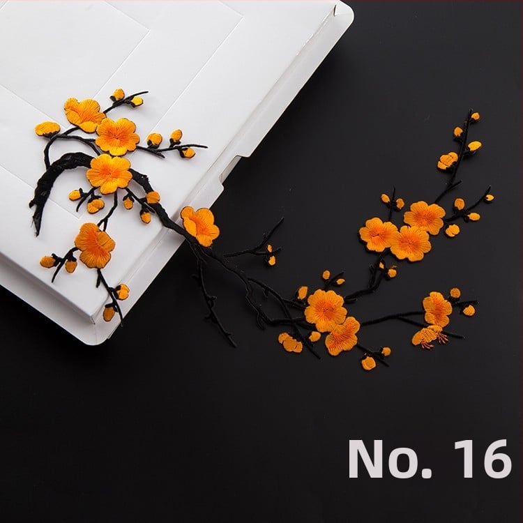 Κεντημένο ύφασμα με σχέδιο ανθού δαμασκηνιάς για οικιακή διακόσμηση και επισκευές – Υλικό: Rayon