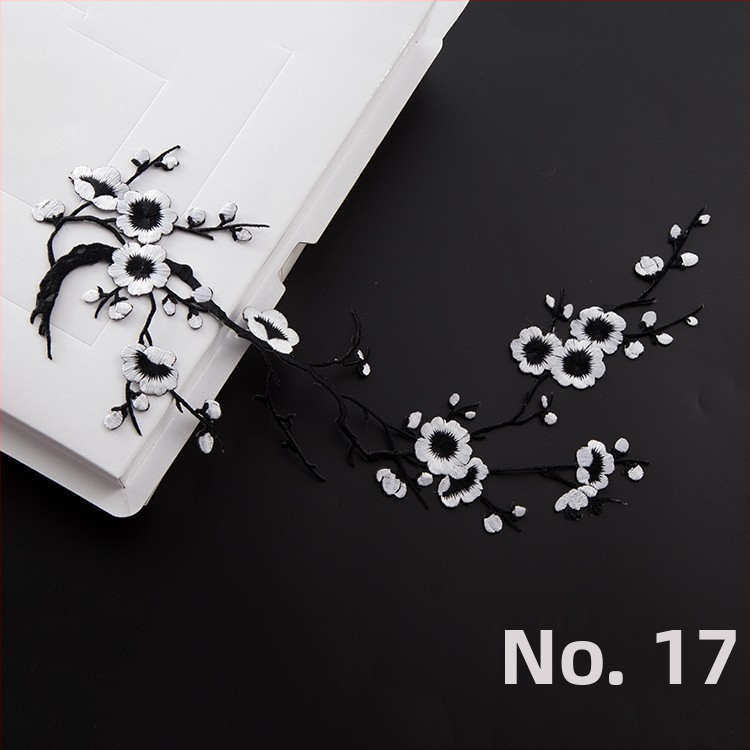 Κεντημένο ύφασμα με σχέδιο ανθού δαμασκηνιάς για οικιακή διακόσμηση και επισκευές – Υλικό: Rayon