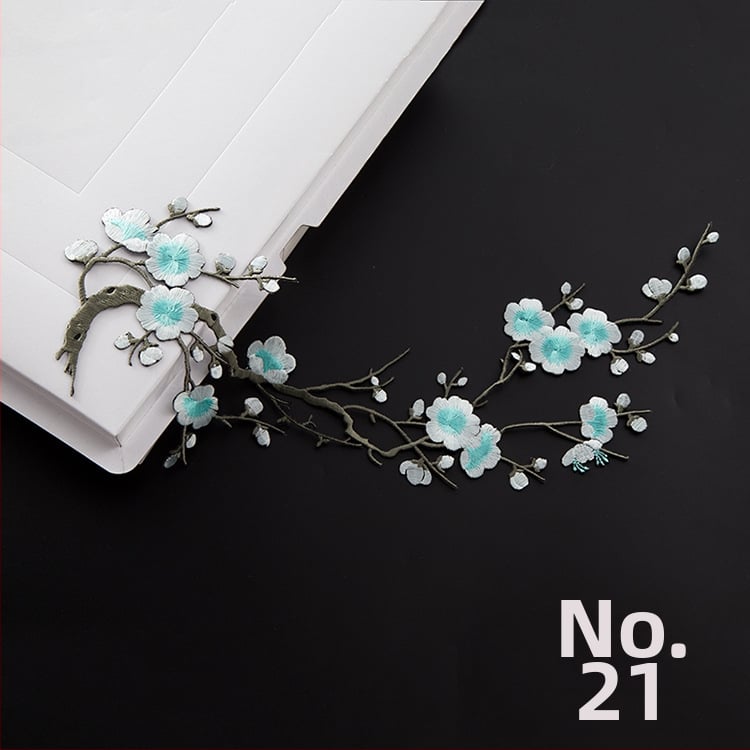 Κεντημένο ύφασμα με σχέδιο ανθού δαμασκηνιάς για οικιακή διακόσμηση και επισκευές – Υλικό: Rayon