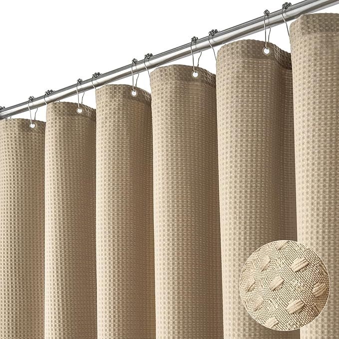 Poliesterio dušo užuolaida su vaflinės tekstūros, pritaikomas modelis, logotipo spausdinimas galimas, prekės ženklas Zhihang Youpin