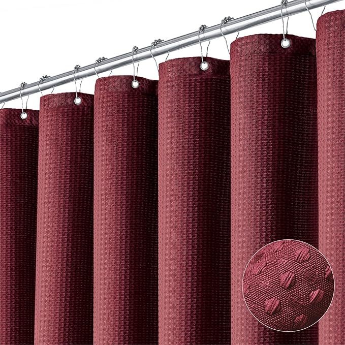 Poliesterio dušo užuolaida su vaflinės tekstūros, pritaikomas modelis, logotipo spausdinimas galimas, prekės ženklas Zhihang Youpin