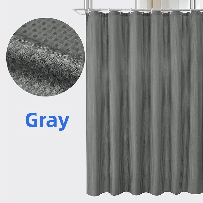 Poliesterio dušo užuolaida su vaflinės tekstūros, pritaikomas modelis, logotipo spausdinimas galimas, prekės ženklas Zhihang Youpin