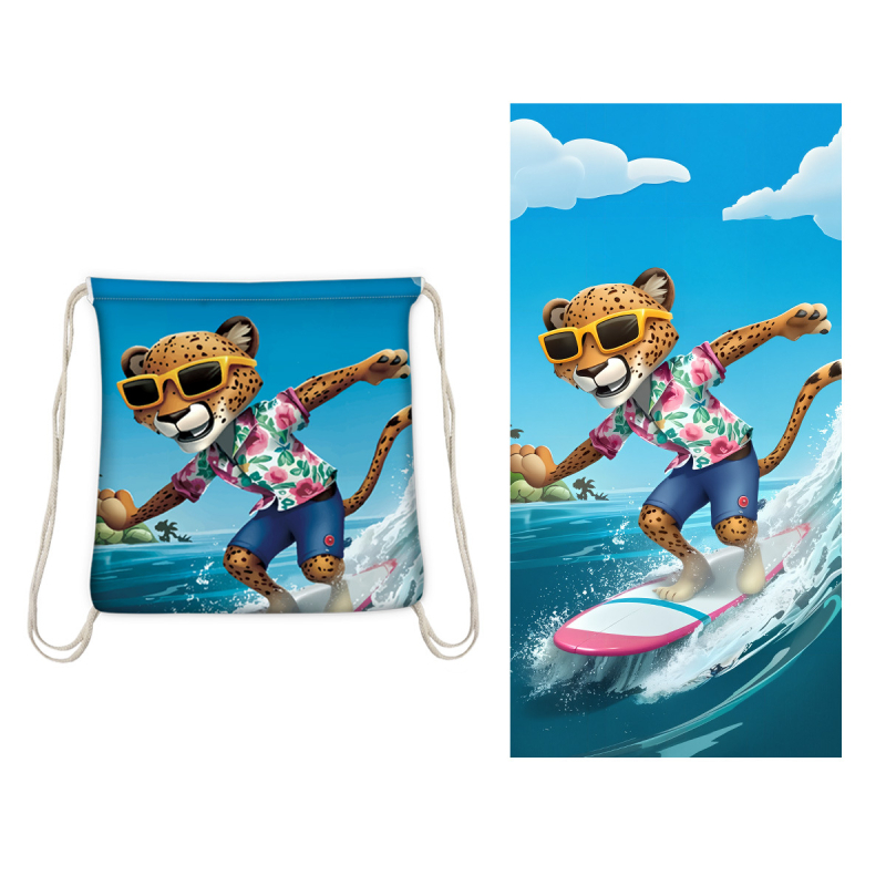 Corner Rabbit vonios/plaukimo rankšluostis iš superfinio pluošto, 300–400 g, spausdinimo procesas, pritaikomas