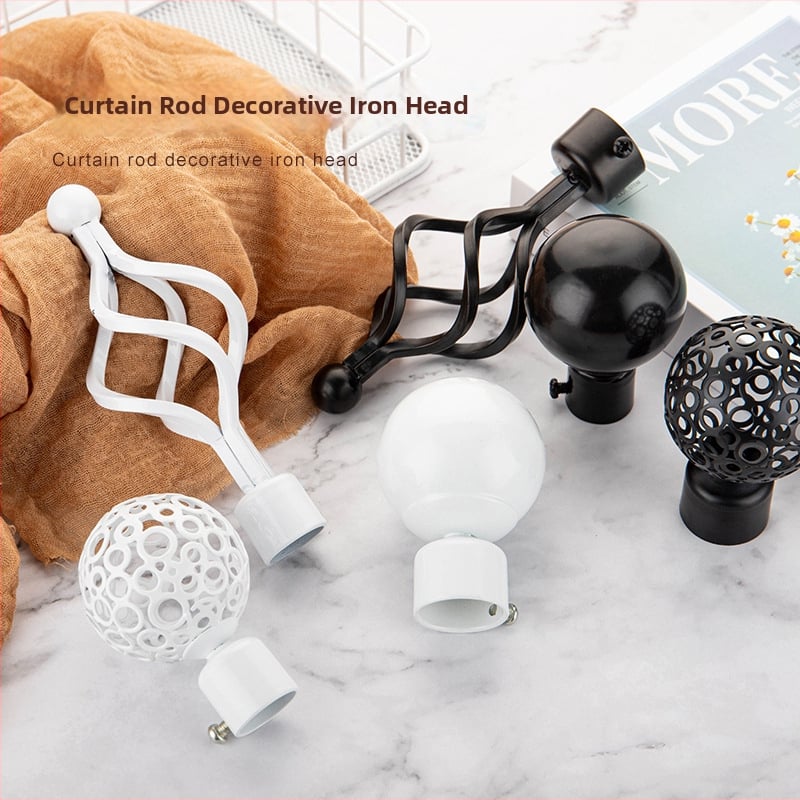 Geležinė užuolaidų lazdelės galva – kabinimo tipas, modelis 22/28 stulpai, užuolaidų priedai