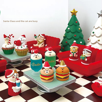 Sveķu Ziemassvētku figūras dekorācijām – Ziemassvētku vecītis, ragainā sānija un sniegavīrs | Materiāls: sveķi; Zīmols: Qingheng crafts