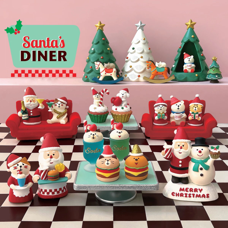 Sveķu Ziemassvētku figūras dekorācijām – Ziemassvētku vecītis, ragainā sānija un sniegavīrs | Materiāls: sveķi; Zīmols: Qingheng crafts