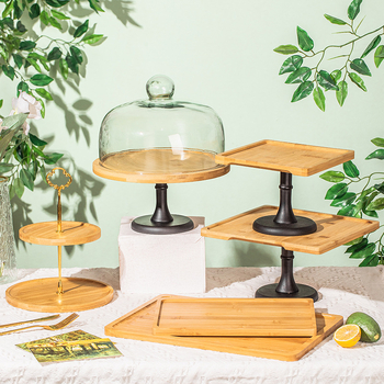 Desertinio stalo ekspozicinė lentyna - stiklo medžiaga, prekė Circle, 2023, Paprastas stilius, Produkto kategorija: vaisių lėkštė