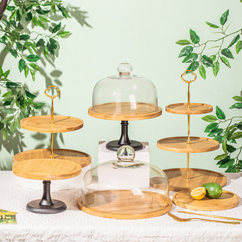 Desertinio stalo ekspozicinė lentyna - stiklo medžiaga, prekė Circle, 2023, Paprastas stilius, Produkto kategorija: vaisių lėkštė