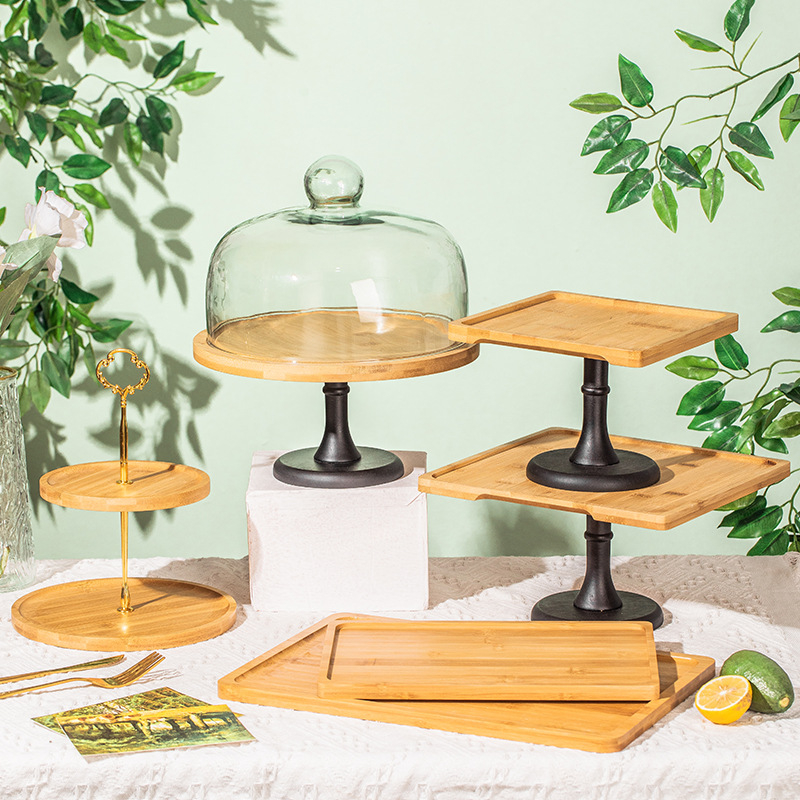 Desertinio stalo ekspozicinė lentyna - stiklo medžiaga, prekė Circle, 2023, Paprastas stilius, Produkto kategorija: vaisių lėkštė