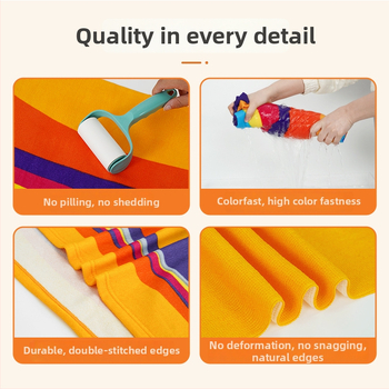 Mikropluošto pliažo rankšluostis - sugeria vandenį, greitai džiūsta, reaktyvus spausdinimas, 400–500 g, 150D siūlai