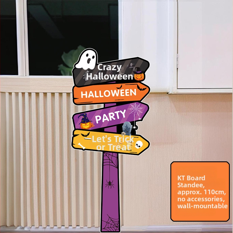 Dekoratyviniai gatvių ženklai patalpų dekoravimui - KT lenta, animacinio stiliaus, Helovinas