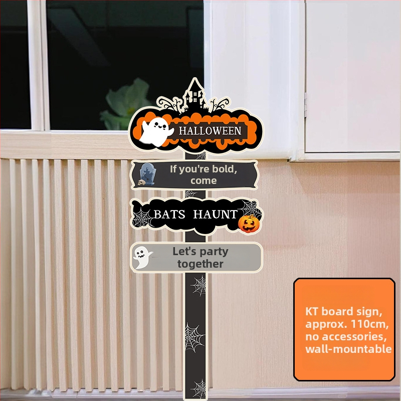 Dekoratyviniai gatvių ženklai patalpų dekoravimui - KT lenta, animacinio stiliaus, Helovinas