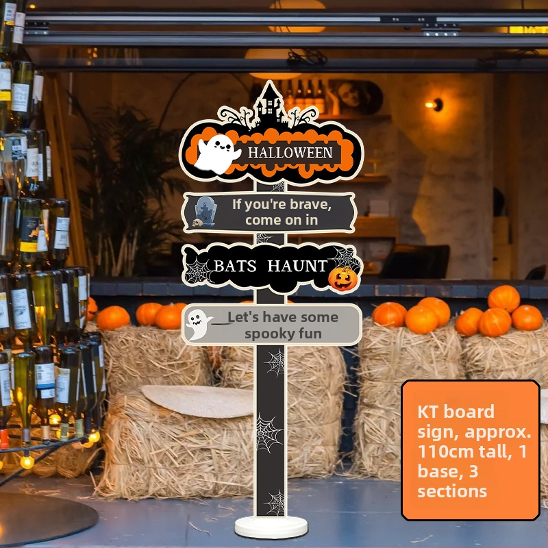 Dekoratyviniai gatvių ženklai patalpų dekoravimui - KT lenta, animacinio stiliaus, Helovinas