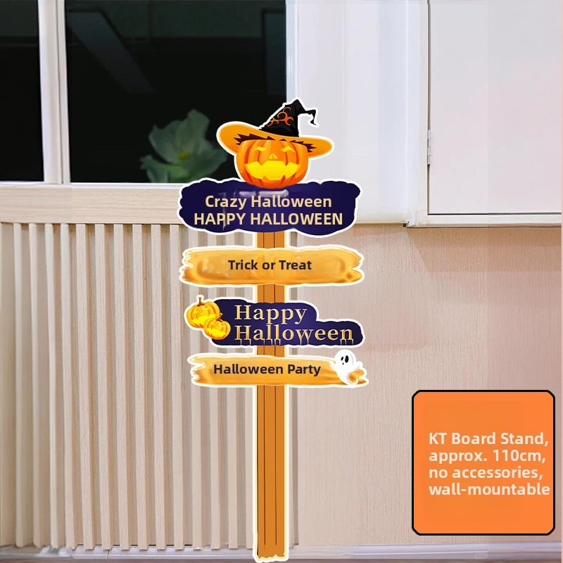 Dekoratyviniai gatvių ženklai patalpų dekoravimui - KT lenta, animacinio stiliaus, Helovinas