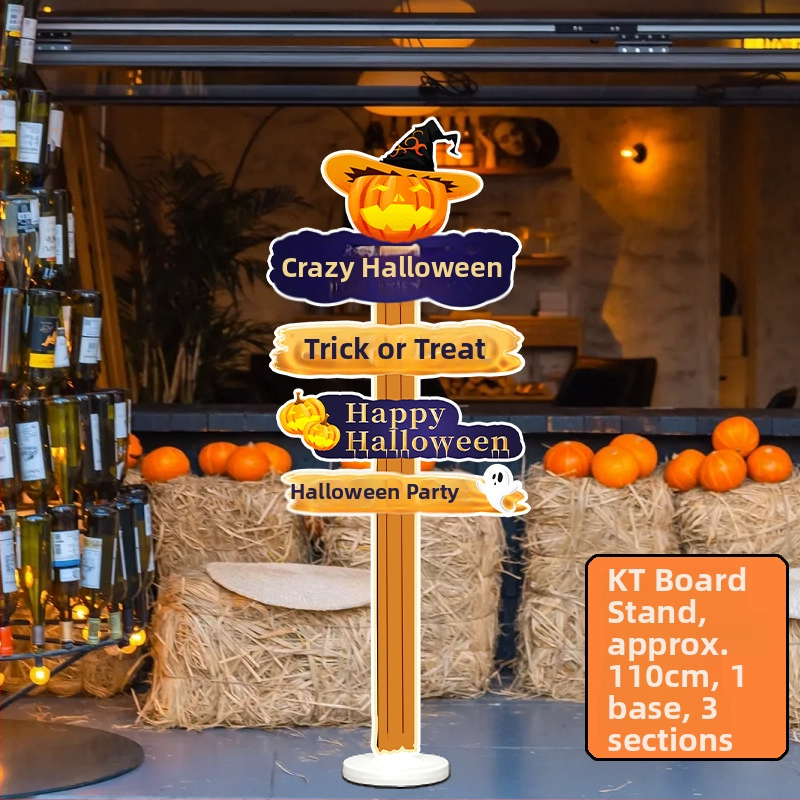 Dekoratyviniai gatvių ženklai patalpų dekoravimui - KT lenta, animacinio stiliaus, Helovinas