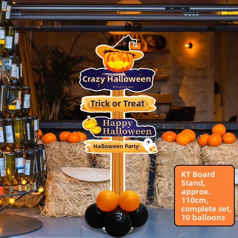 Dekoratyviniai gatvių ženklai patalpų dekoravimui - KT lenta, animacinio stiliaus, Helovinas