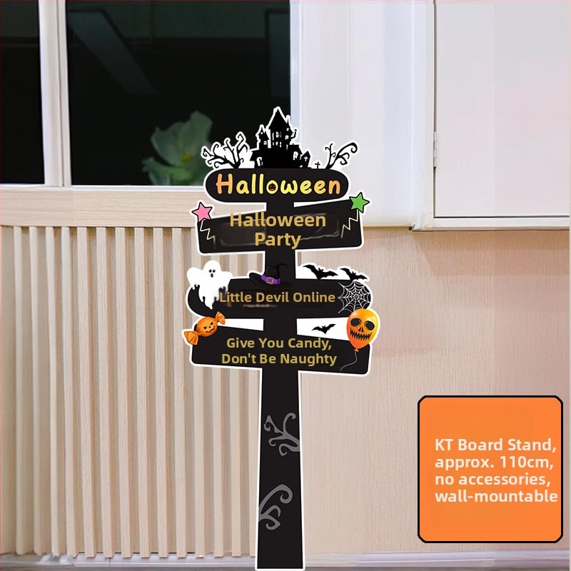 Dekoratyviniai gatvių ženklai patalpų dekoravimui - KT lenta, animacinio stiliaus, Helovinas