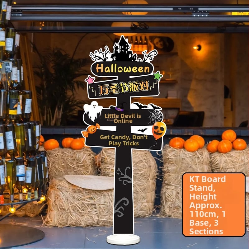 Dekoratyviniai gatvių ženklai patalpų dekoravimui - KT lenta, animacinio stiliaus, Helovinas