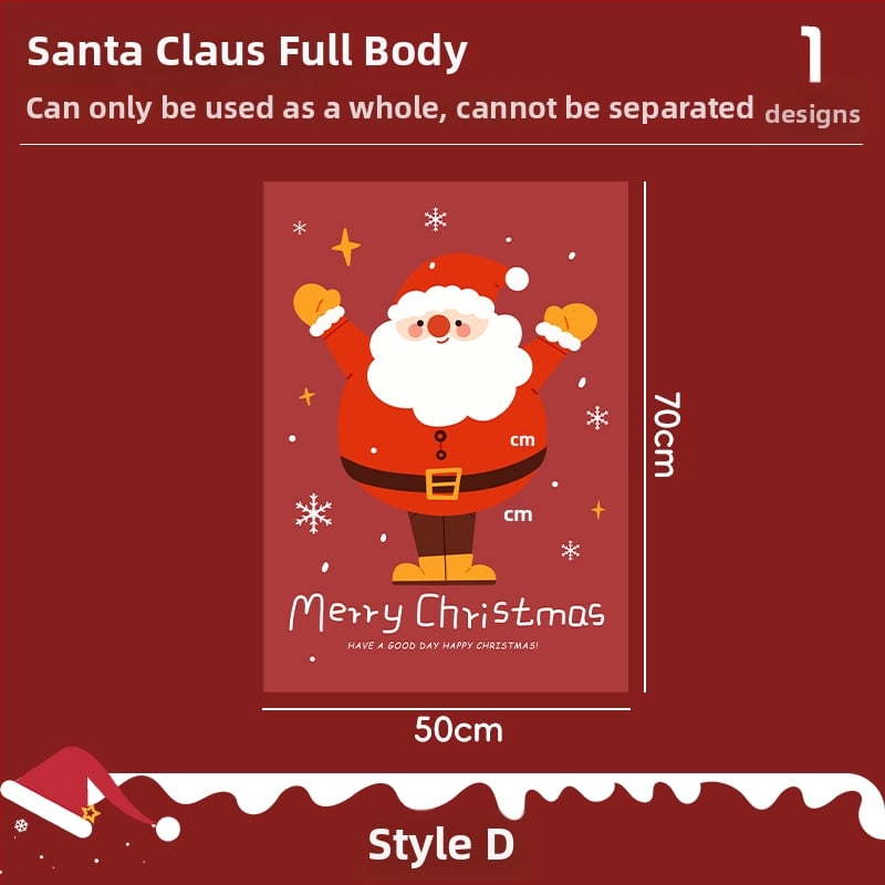 Санта-Клаус прозоречни стикери за стена – водоустойчиви стенни стикери, 2 бр, модел 69850, материал: коприна, за всекидневна