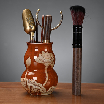 Κεραμικό σετ τελετής τσαγιού με Έξι Κυρίους (Υλικό: κεραμικό; Στυλ: Νέο κινεζικό στυλ) Περιλαμβάνει: δίσκο τσαγιού, πετσέτα, χαλάκι για τσάι και αξεσουάρ τσαγιού