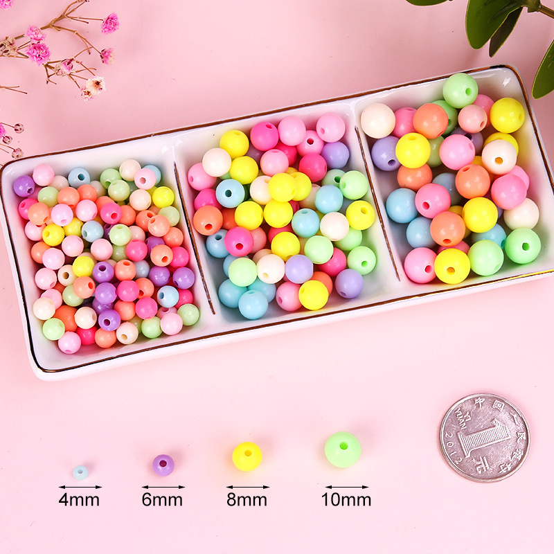 Akrilne perle za DIY nakit – okrugle 10 mm, labave perle za ručnu izradu