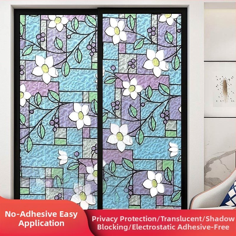 Praustuvo stiklo plėvelė privatumo užtikrinimui, matinė, geometrinis raštas, vienas lapas (vonios langams)