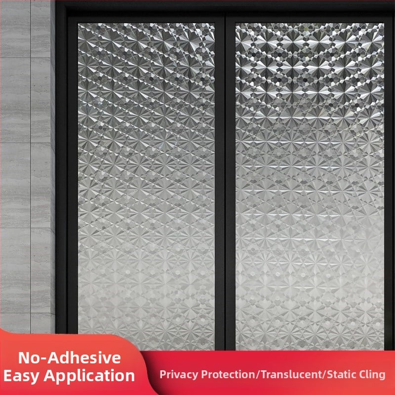 Praustuvo stiklo plėvelė privatumo užtikrinimui, matinė, geometrinis raštas, vienas lapas (vonios langams)