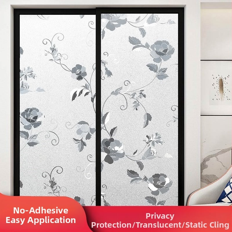 Praustuvo stiklo plėvelė privatumo užtikrinimui, matinė, geometrinis raštas, vienas lapas (vonios langams)