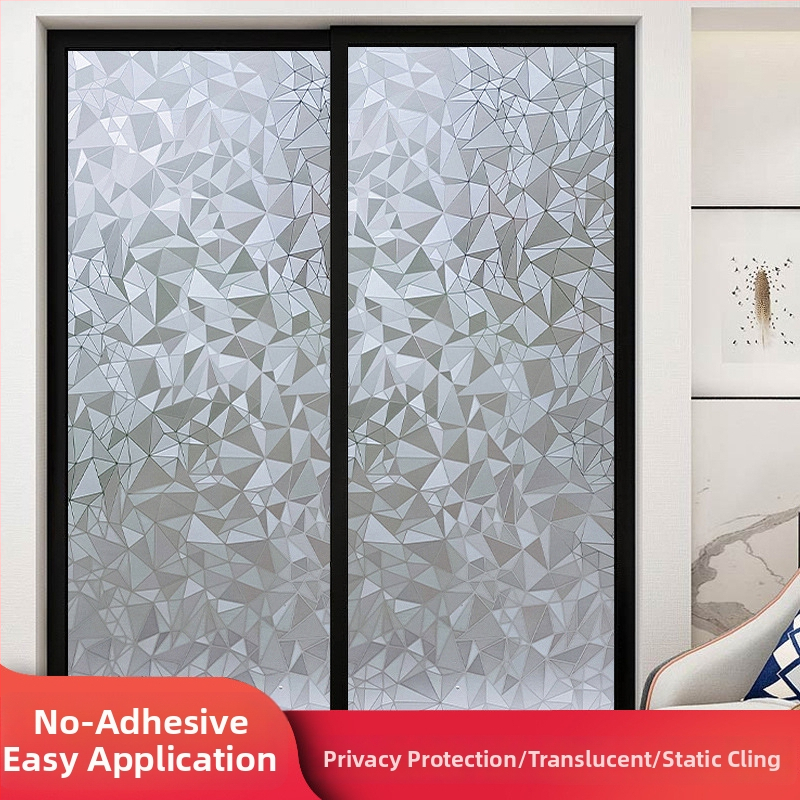 Praustuvo stiklo plėvelė privatumo užtikrinimui, matinė, geometrinis raštas, vienas lapas (vonios langams)