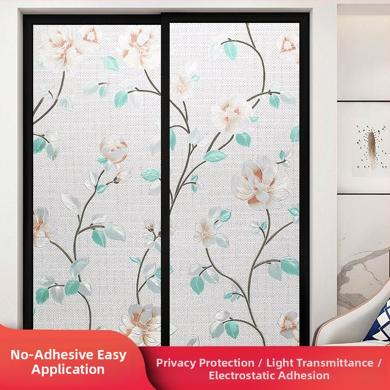 Praustuvo stiklo plėvelė privatumo užtikrinimui, matinė, geometrinis raštas, vienas lapas (vonios langams)