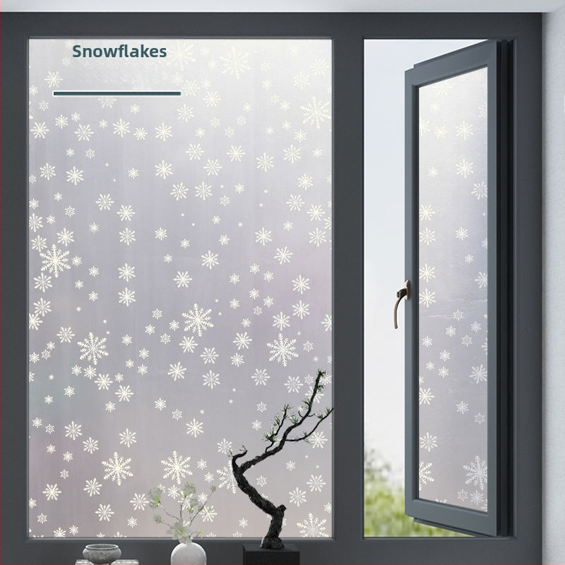 PVC lango filmas privatumo užtikrinimui su augalų motyvu, matinė apdaila, tinkama voniai ir stiklinėms durims – paprastas ir modernus stilius