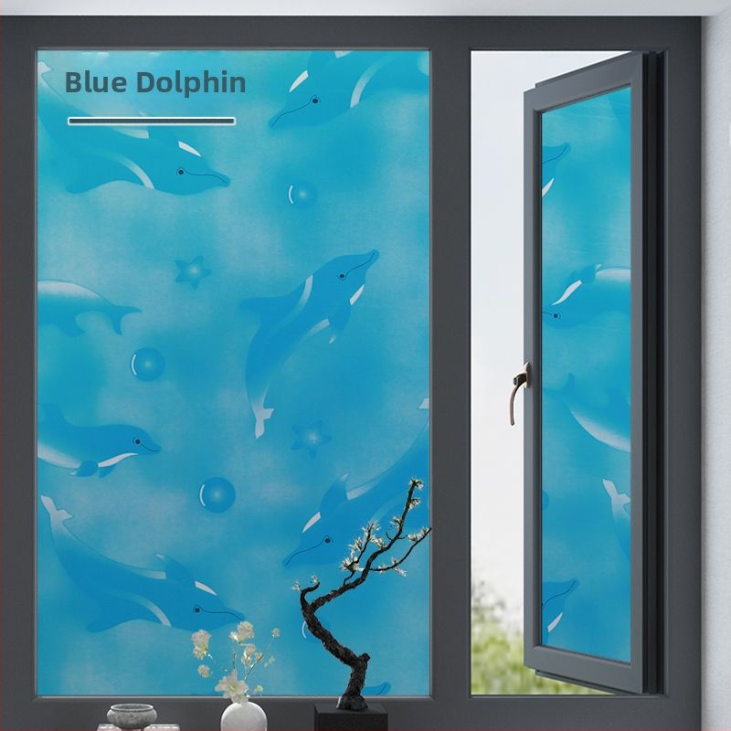 PVC lango filmas privatumo užtikrinimui su augalų motyvu, matinė apdaila, tinkama voniai ir stiklinėms durims – paprastas ir modernus stilius