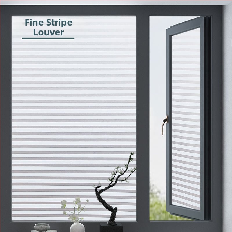 PVC lango filmas privatumo užtikrinimui su augalų motyvu, matinė apdaila, tinkama voniai ir stiklinėms durims – paprastas ir modernus stilius