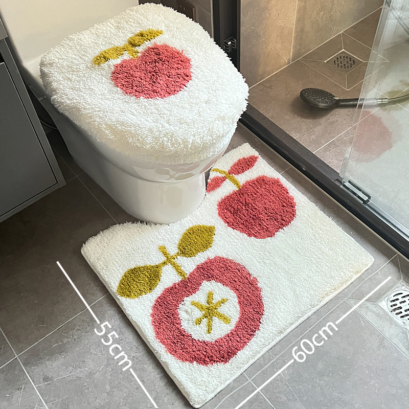 Plišani set prostirki za WC s poklopcem, upijajući i protuklizni kupaonski tepih