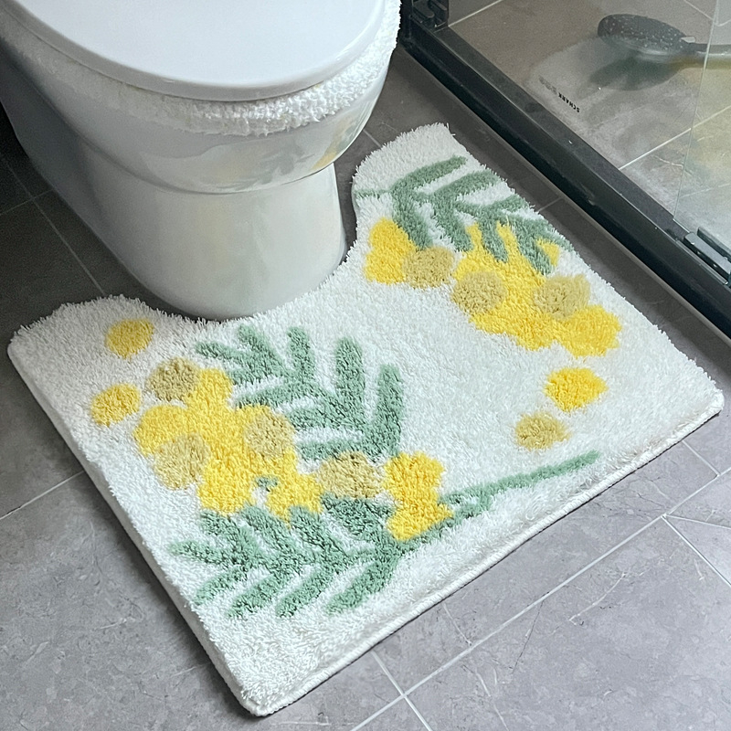 Plišani set prostirki za WC s poklopcem, upijajući i protuklizni kupaonski tepih