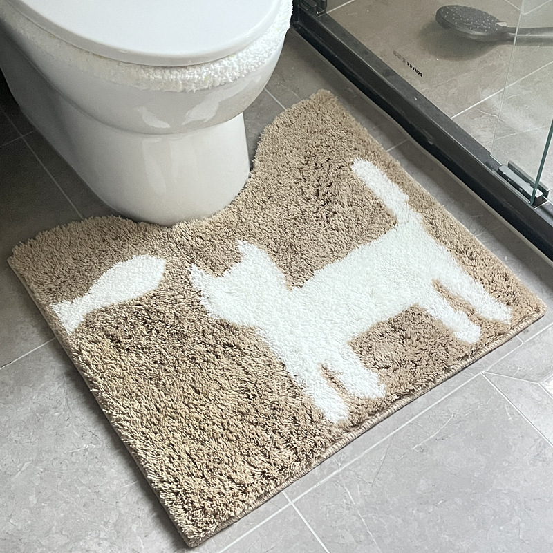 Plišani set prostirki za WC s poklopcem, upijajući i protuklizni kupaonski tepih